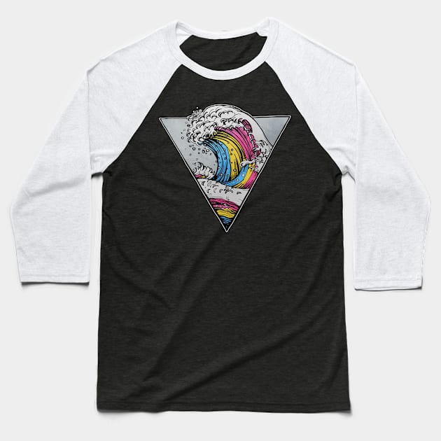 Pansexual Ocean Wave Baseball T-Shirt by Psitta